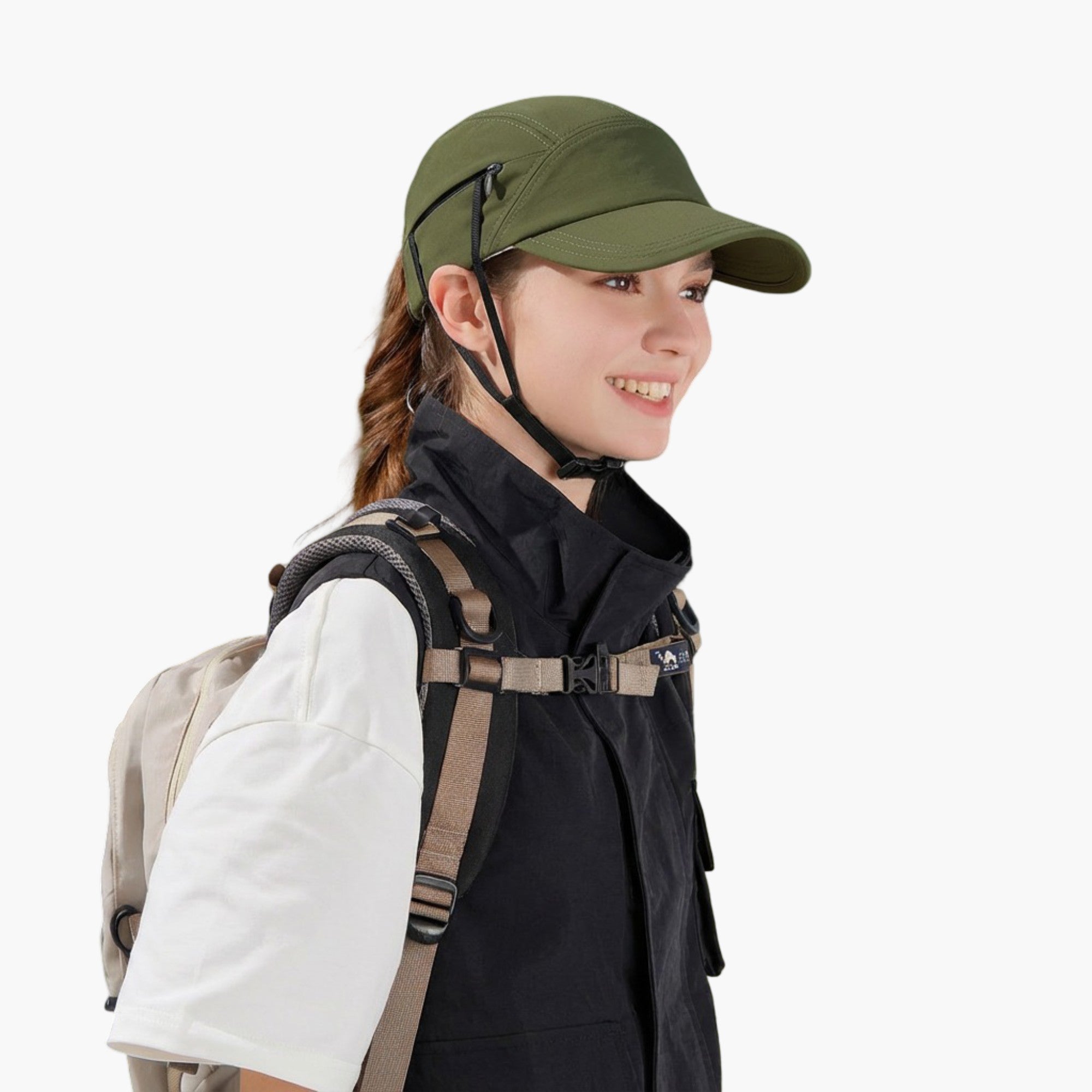 Anna-Kaci Women's Outdoor Baseball Cap with Hidden Chin Strap Breathable Sports Hiking Sun Hat Adjustable Fit