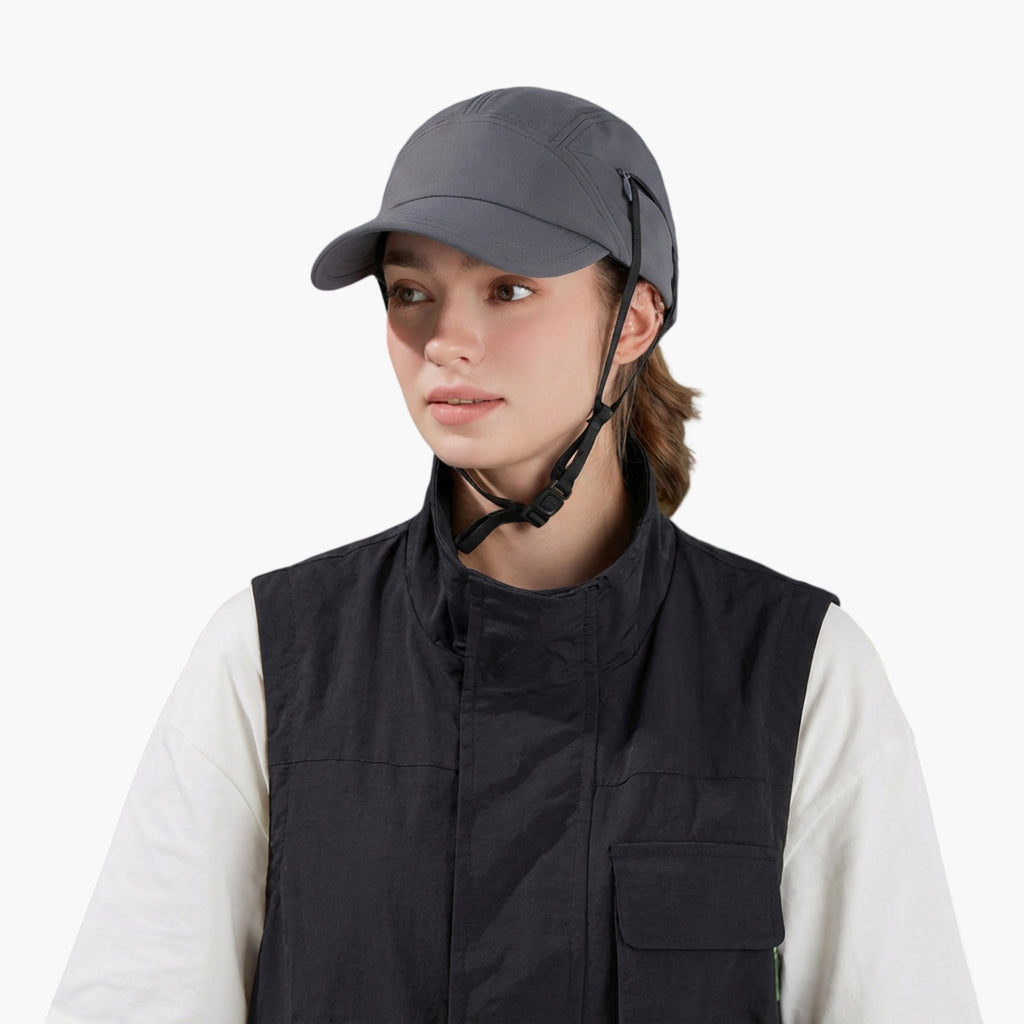 Anna-Kaci Women's Outdoor Baseball Cap with Hidden Chin Strap Breathable Sports Hiking Sun Hat Adjustable Fit