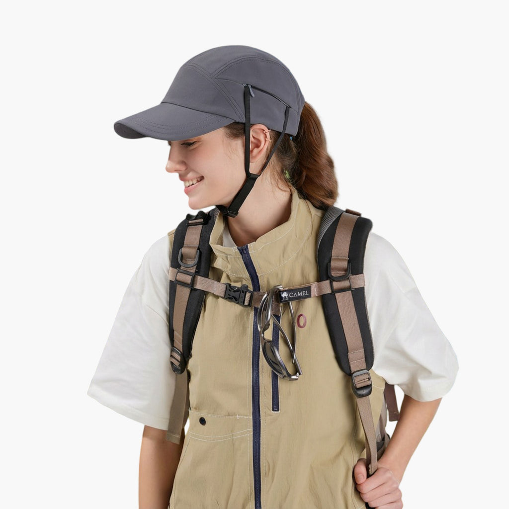 Anna-Kaci Women's Outdoor Baseball Cap with Hidden Chin Strap Breathable Sports Hiking Sun Hat Adjustable Fit