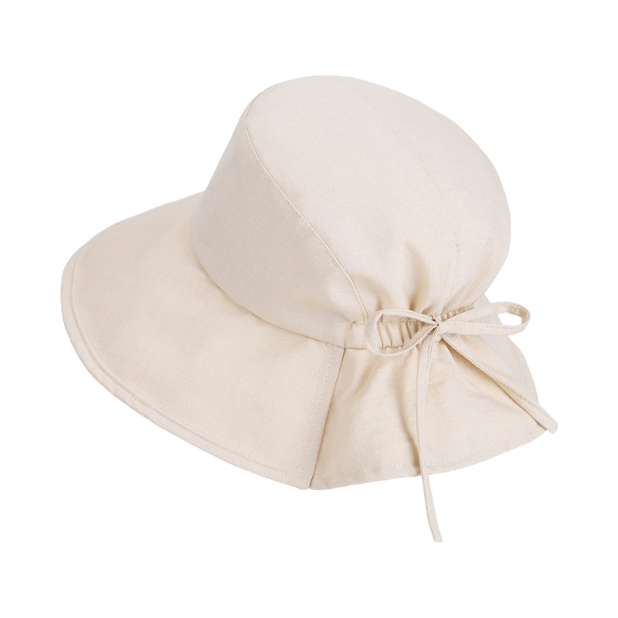 Anna-Kaci Women's Wide Brim Sun Hat with Back Bow Adjustable Cotton Bucket Hat Summer Beach Sun Hat
