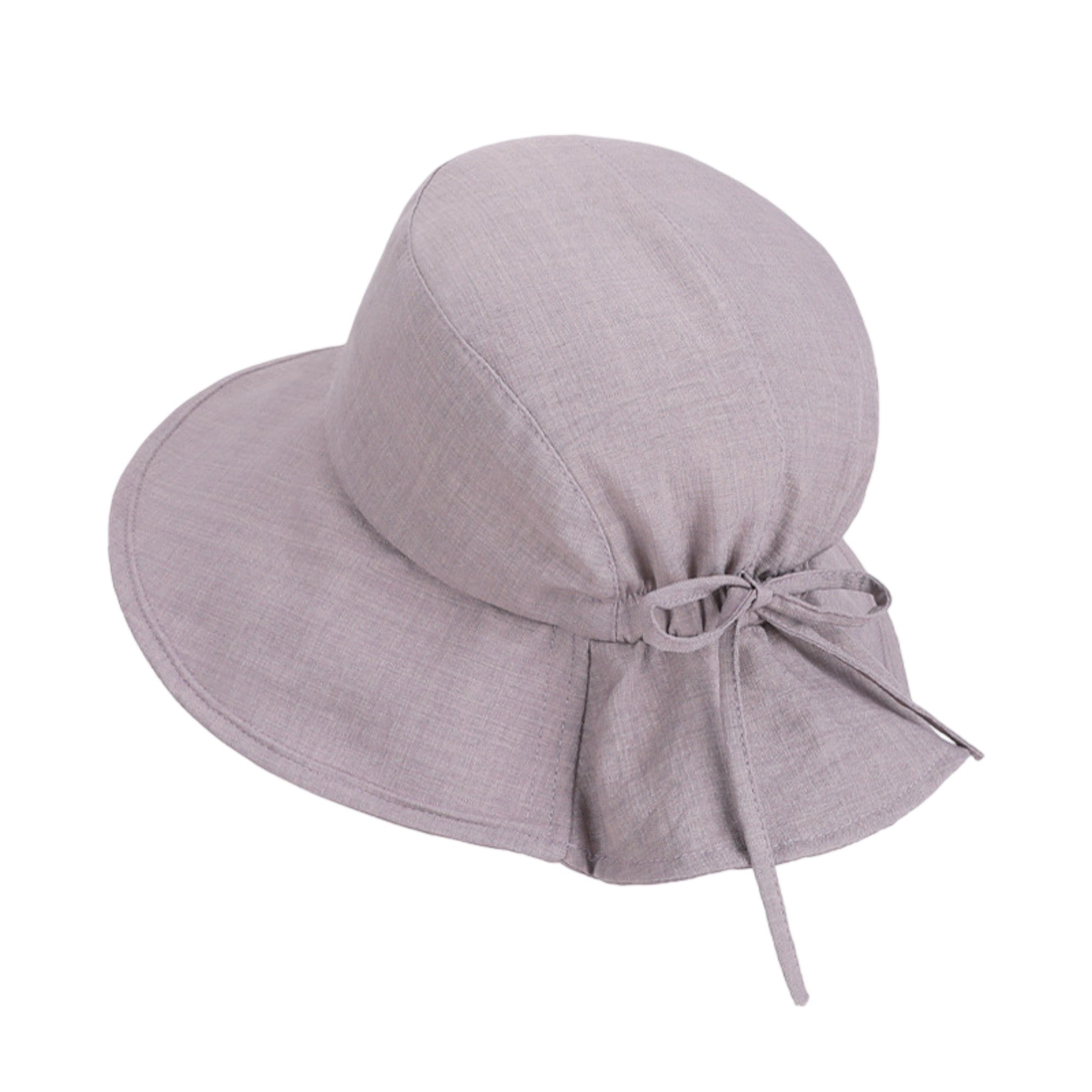 Anna-Kaci Women's Wide Brim Sun Hat with Back Bow Adjustable Cotton Bucket Hat Summer Beach Sun Hat