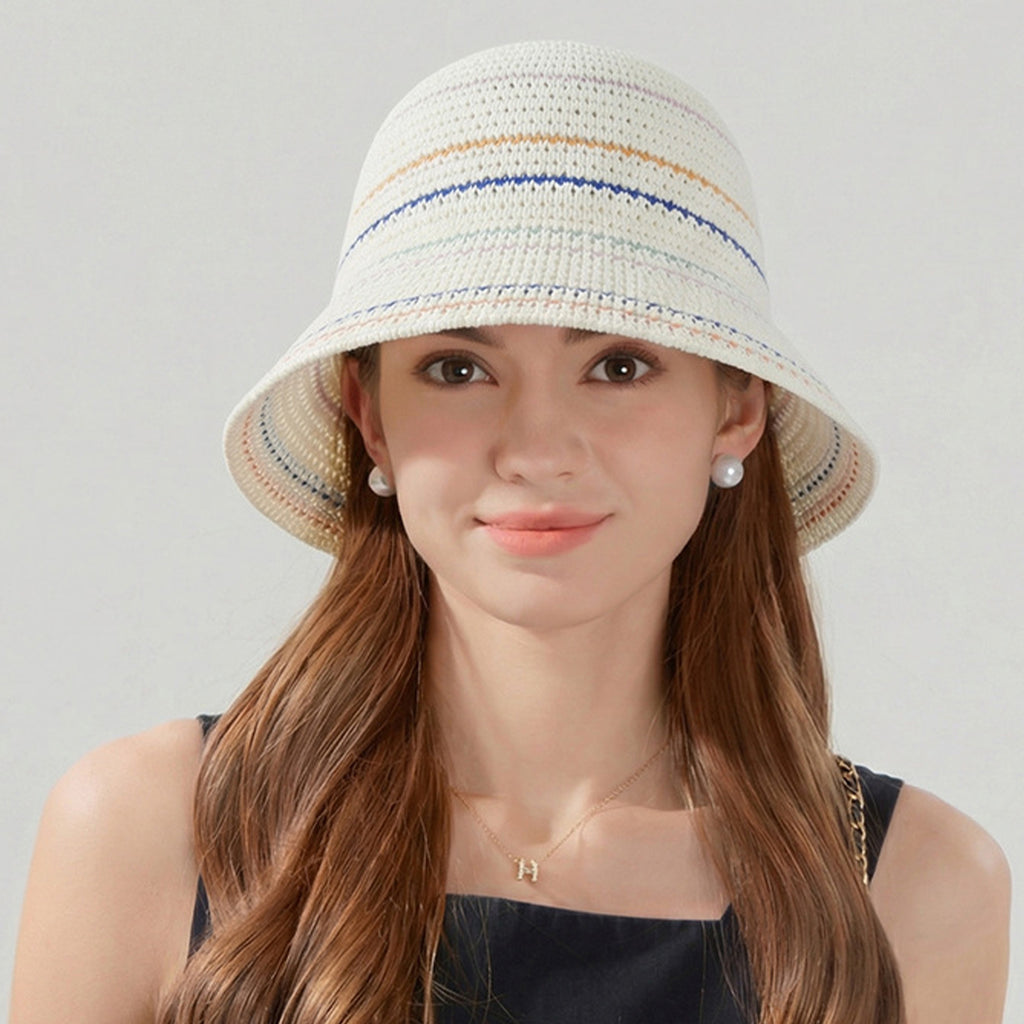 Anna-Kaci Womens Straw Bucket Hat Breathable Woven Sun Hat Lightweight Packable Summer Beach Hat