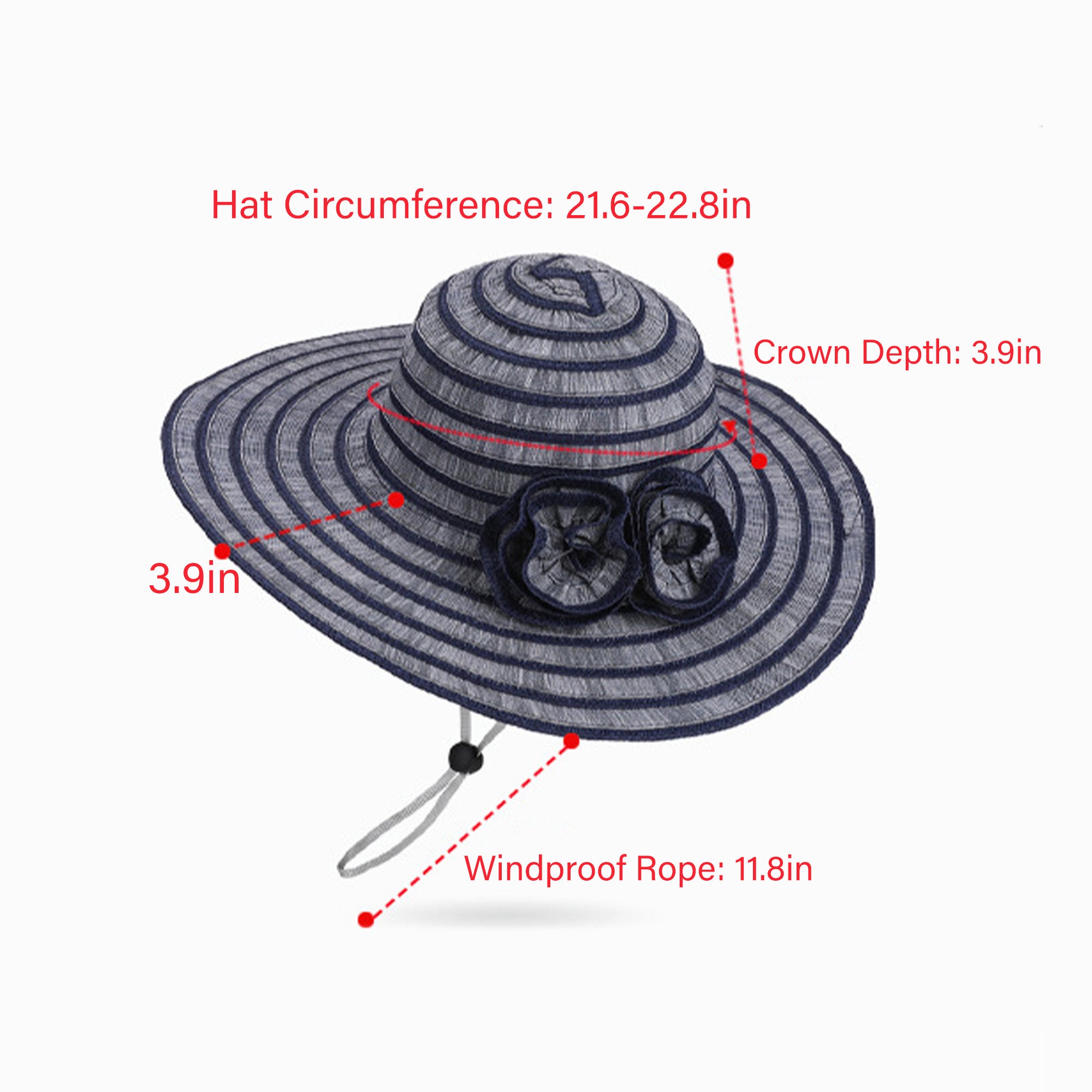 Anna-Kaci Womens Straw Sun Hat with Floral Accent Summer Beach Hat with Adjustable Chin Strap