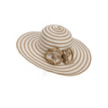 Anna-Kaci Womens Straw Sun Hat with Floral Accent Summer Beach Hat with Adjustable Chin Strap