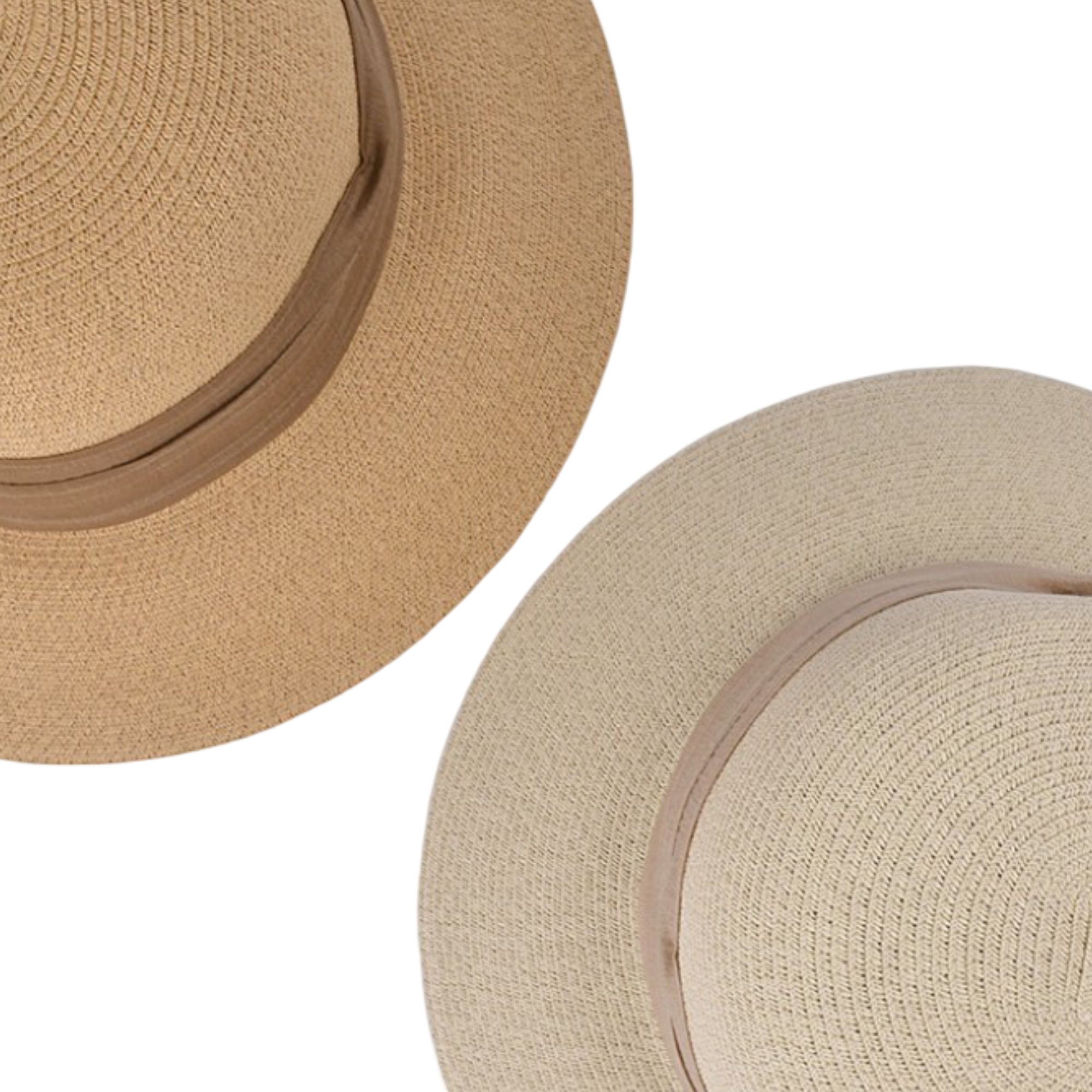 Anna-Kaci Womens Straw Sun Hat with Pearl Accent Band Lightweight Summer Beach Travel Hat