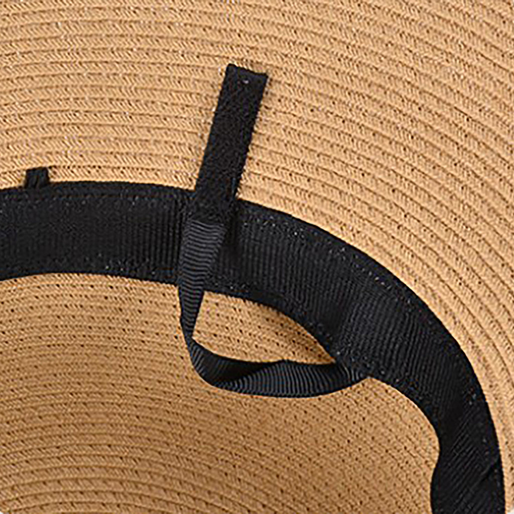 Anna-Kaci Womens Straw Sun Hat with Pearl Accent Band Lightweight Summer Beach Travel Hat