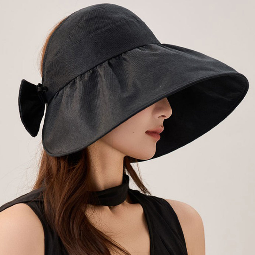 Anna-Kaci Womens Wide Brim Sun Hat with Bow Detail Breathable Foldable Summer Beach Travel Hat