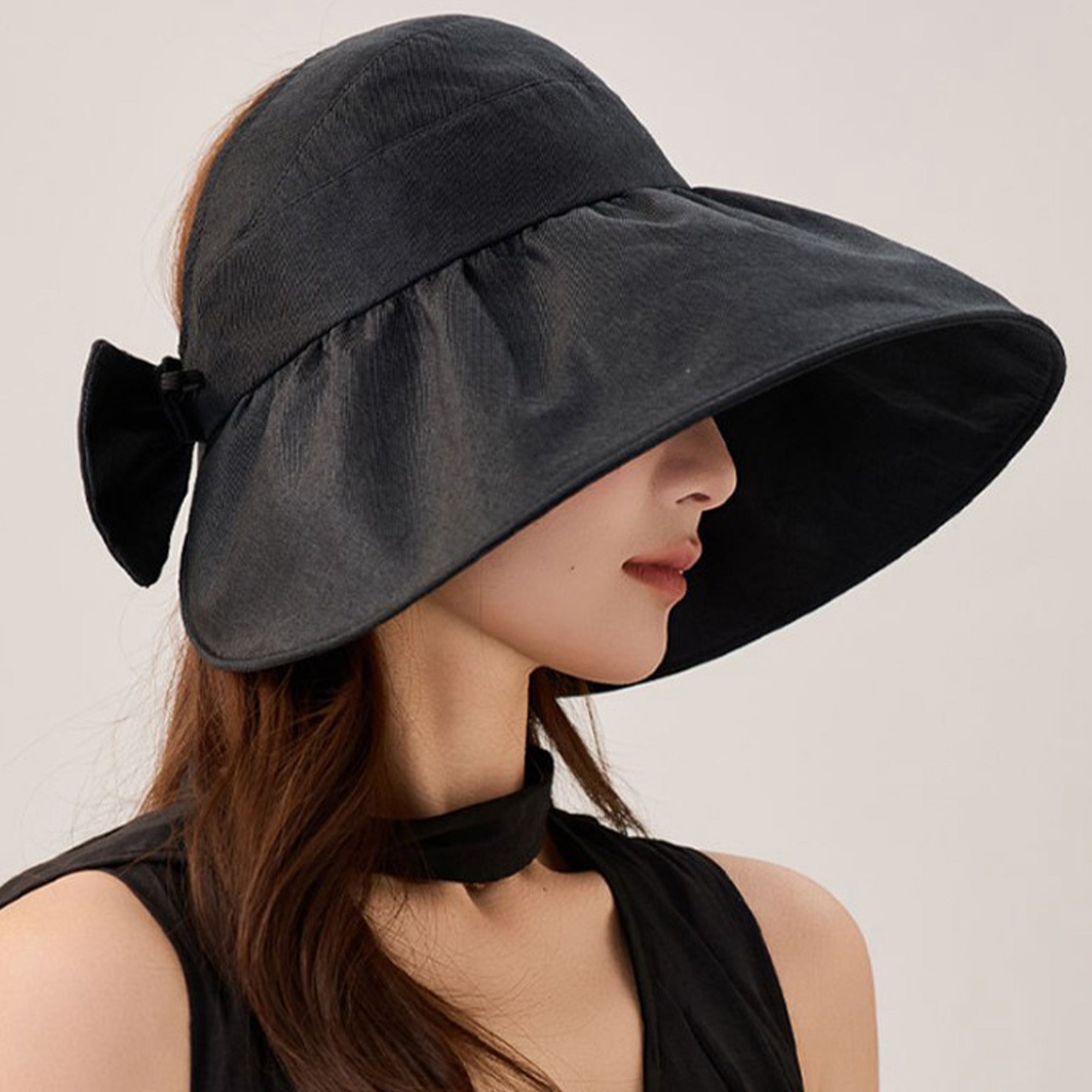 Anna-Kaci Womens Wide Brim Sun Hat with Bow Detail Breathable Foldable Summer Beach Travel Hat