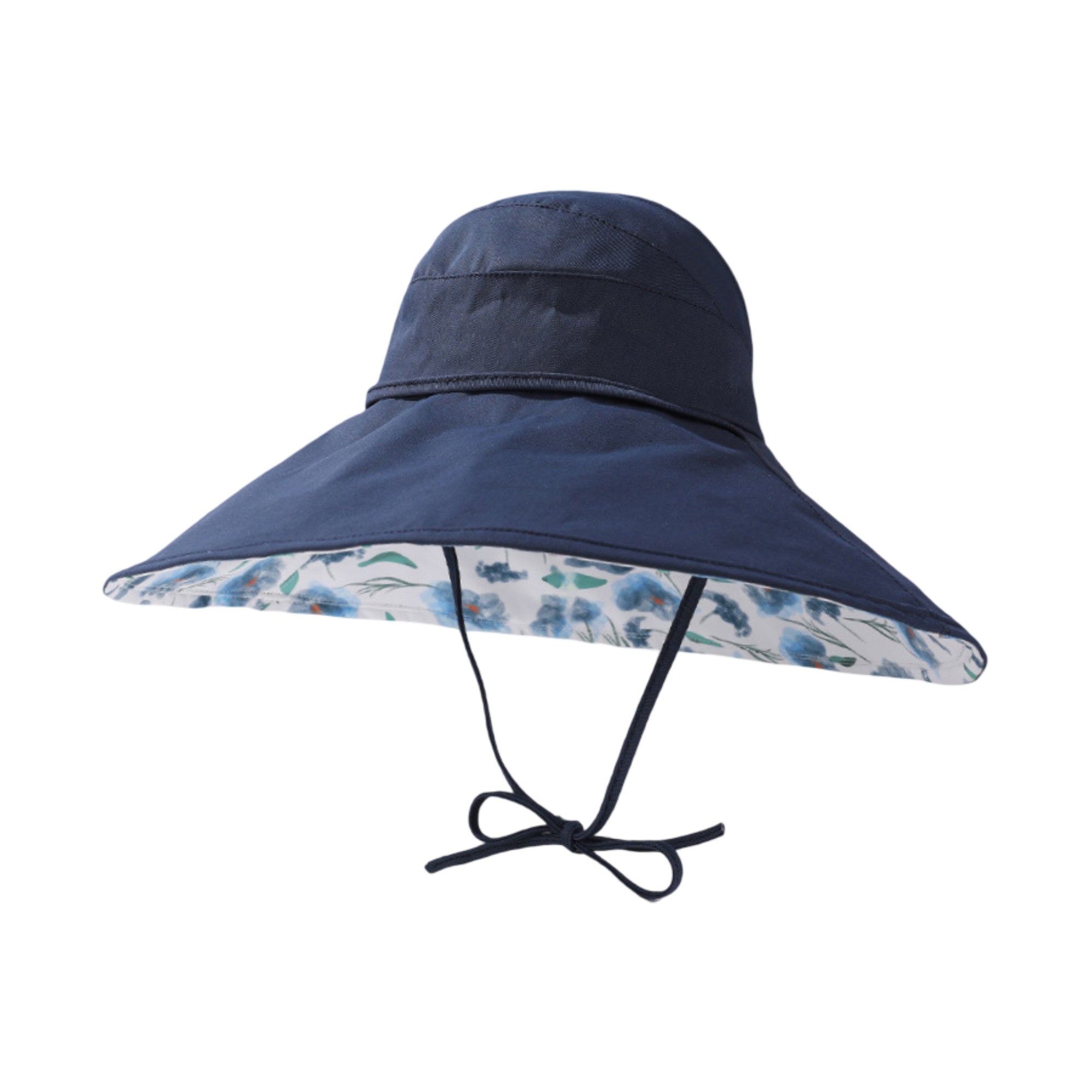 Anna-Kaci Womens Wide Brim Sun Hat with Floral Lining Ponytail Opening Lightweight Packable Beach Hat
