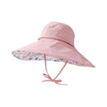 Anna-Kaci Womens Wide Brim Sun Hat with Floral Lining Ponytail Opening Lightweight Packable Beach Hat