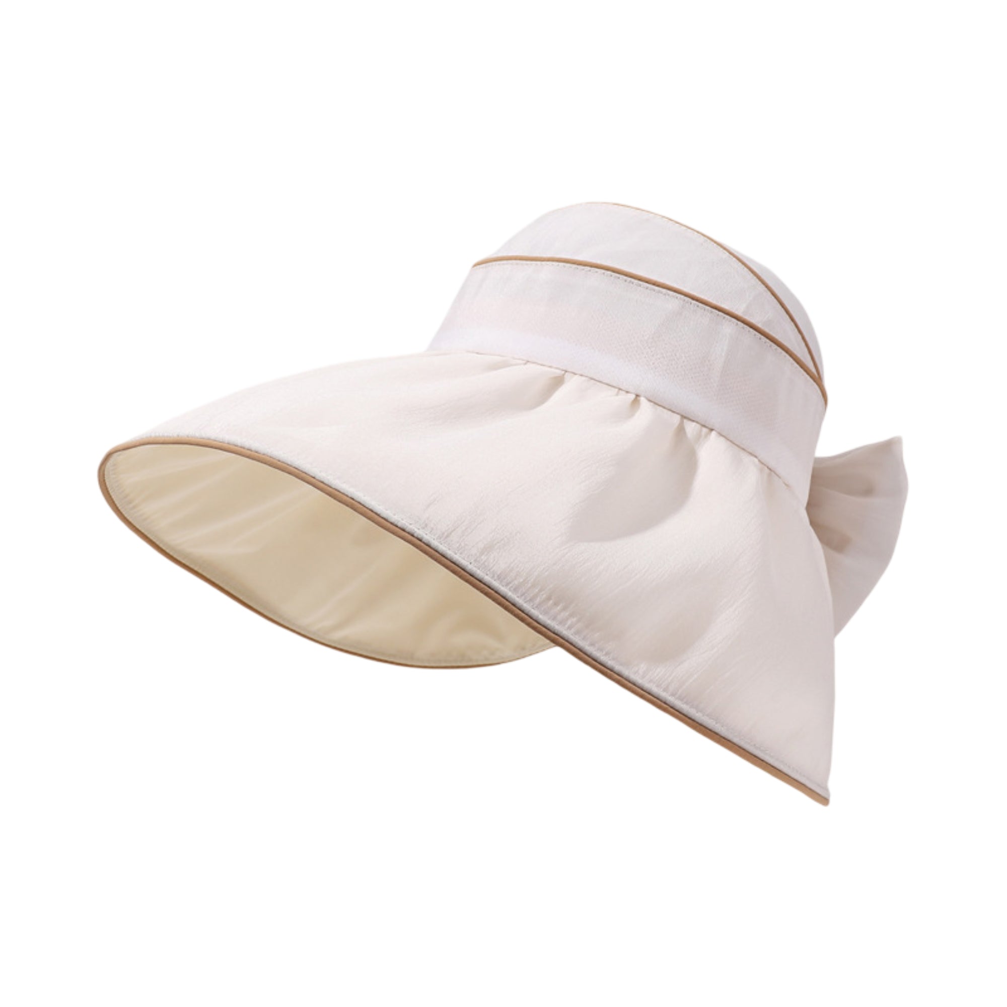 Anna-Kaci Womens Wide Brim Sun Hat Breathable Summer Beach Hat with Bow Detail and Ponytail Opening