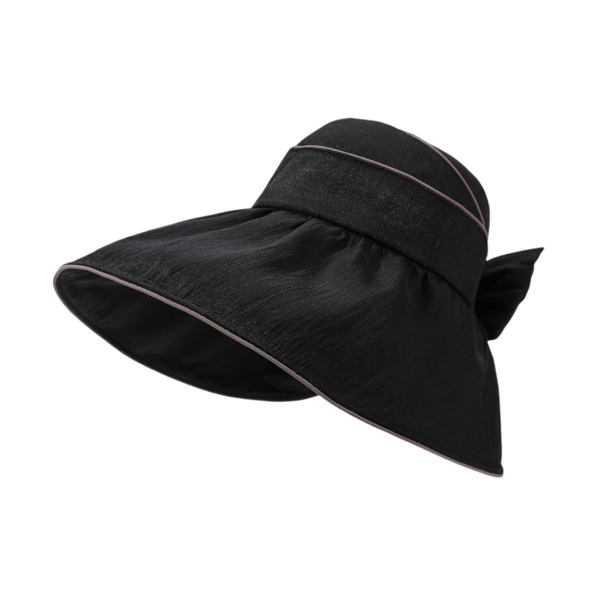 Anna-Kaci Womens Wide Brim Sun Hat Breathable Summer Beach Hat with Bow Detail and Ponytail Opening