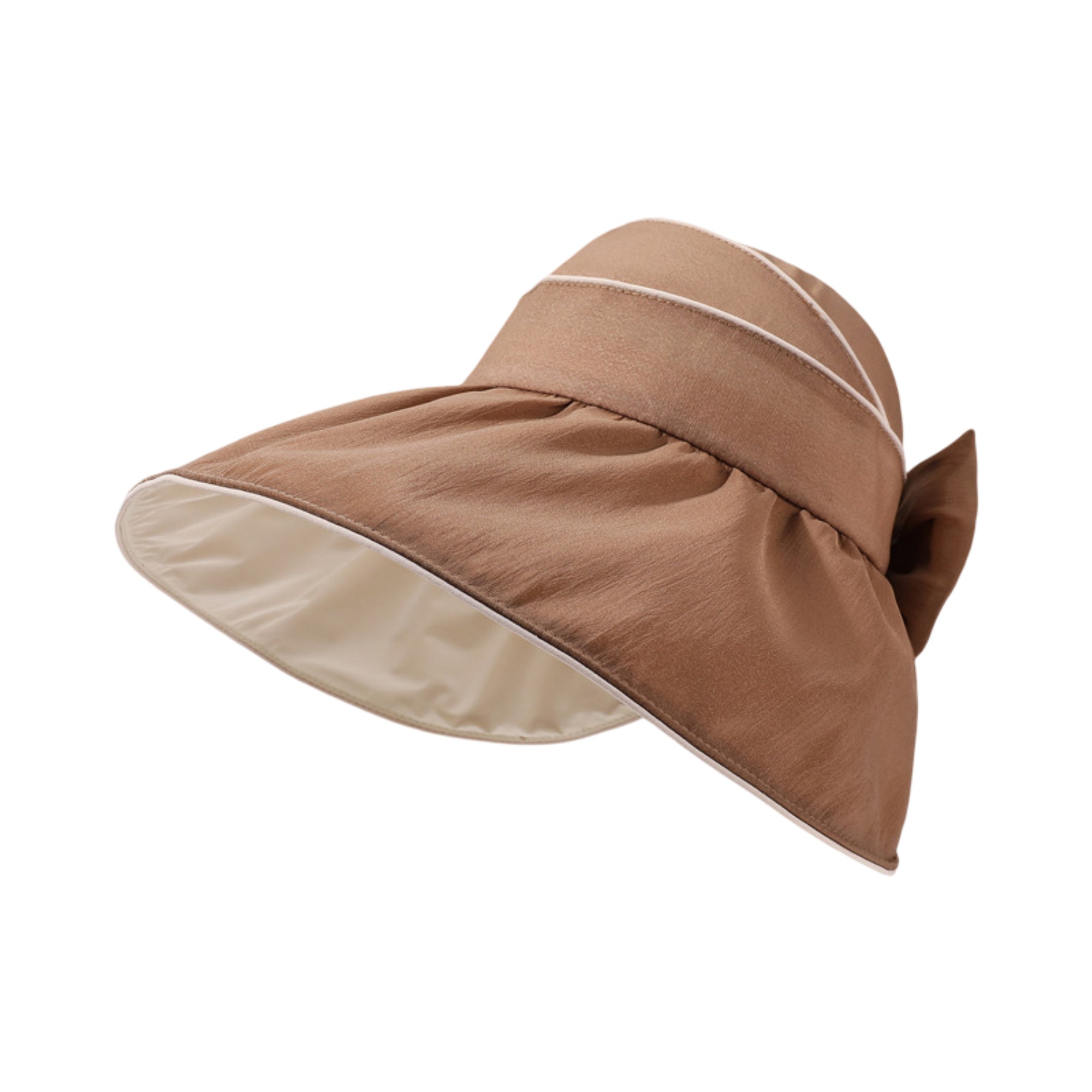 Anna-Kaci Womens Wide Brim Sun Hat Breathable Summer Beach Hat with Bow Detail and Ponytail Opening
