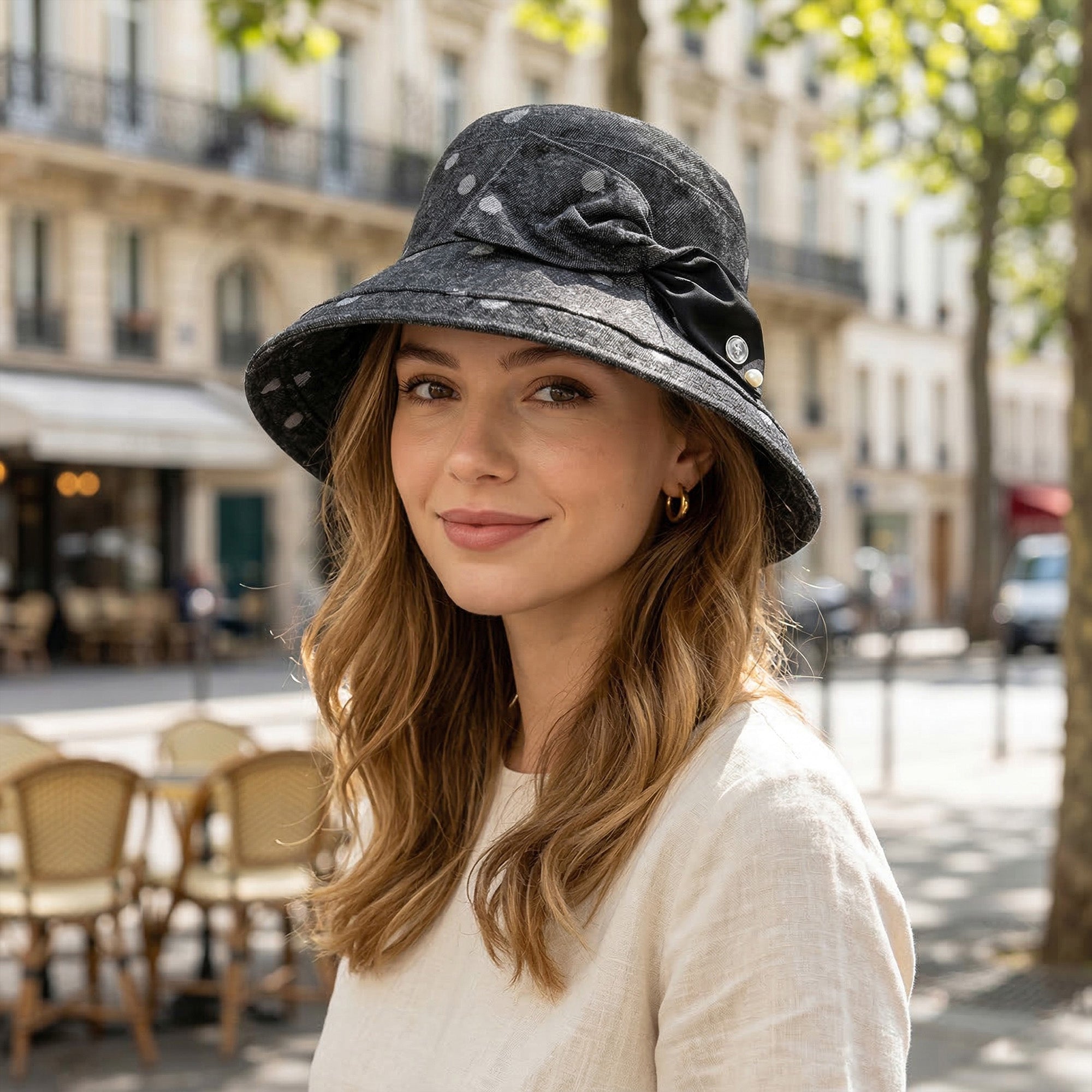 Anna-Kaci Womens Printed Bucket Hat Breathable Sun Hat with Foldable Brim Casual Outdoor Travel Beach Hat