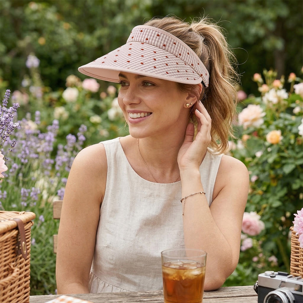Anna-Kaci Womens Sun Visor Hat Lightweight Breathable Wide Brim Open Top Summer Travel Beach Hat