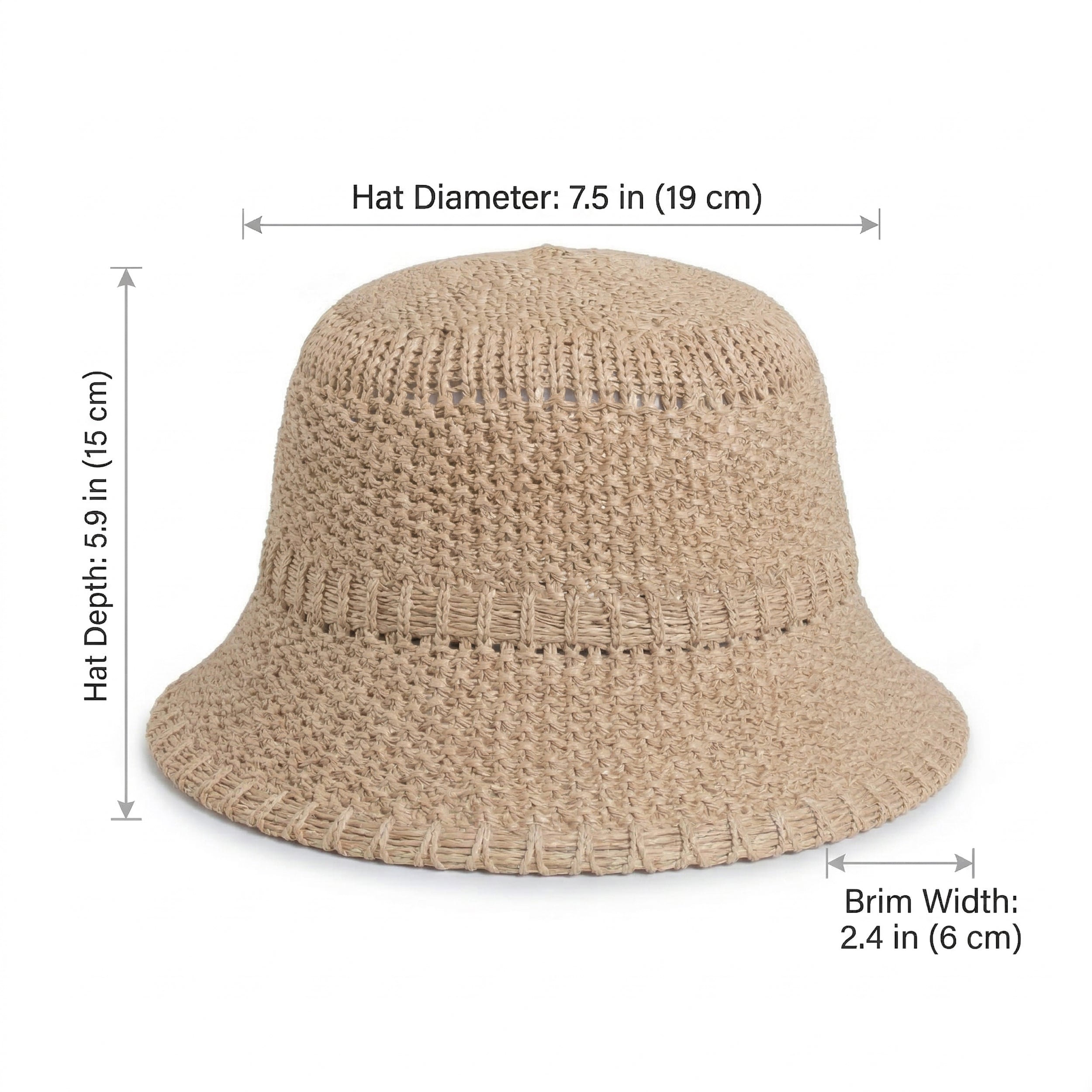 Anna-Kaci Women's Straw Bucket Hat Lightweight Woven Sun Hat Packable Summer Beach Hat with Breathable Design