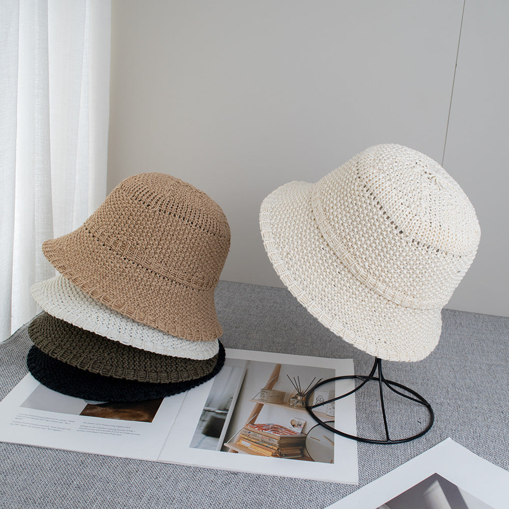 Anna-Kaci Women's Straw Bucket Hat Lightweight Woven Sun Hat Packable Summer Beach Hat with Breathable Design