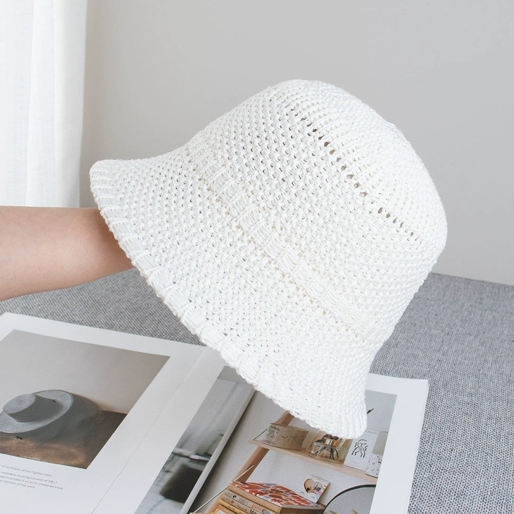 Anna-Kaci Women's Straw Bucket Hat Lightweight Woven Sun Hat Packable Summer Beach Hat with Breathable Design