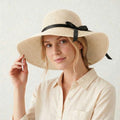 Anna-Kaci Wide Brim Straw Sun Hat with Bow Ribbon Beach Hat for Women Summer UV Protection Floppy Hat