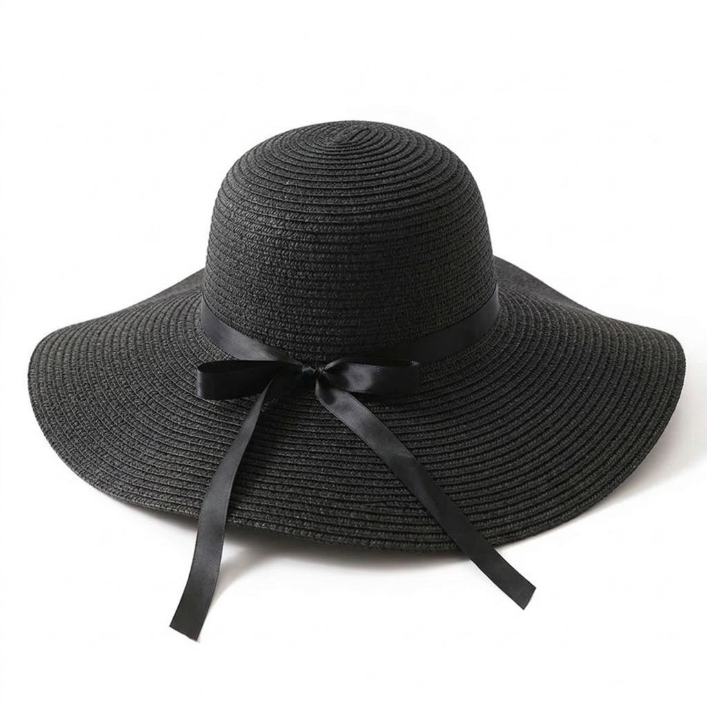 Anna-Kaci Wide Brim Straw Sun Hat with Bow Ribbon Beach Hat for Women Summer UV Protection Floppy Hat