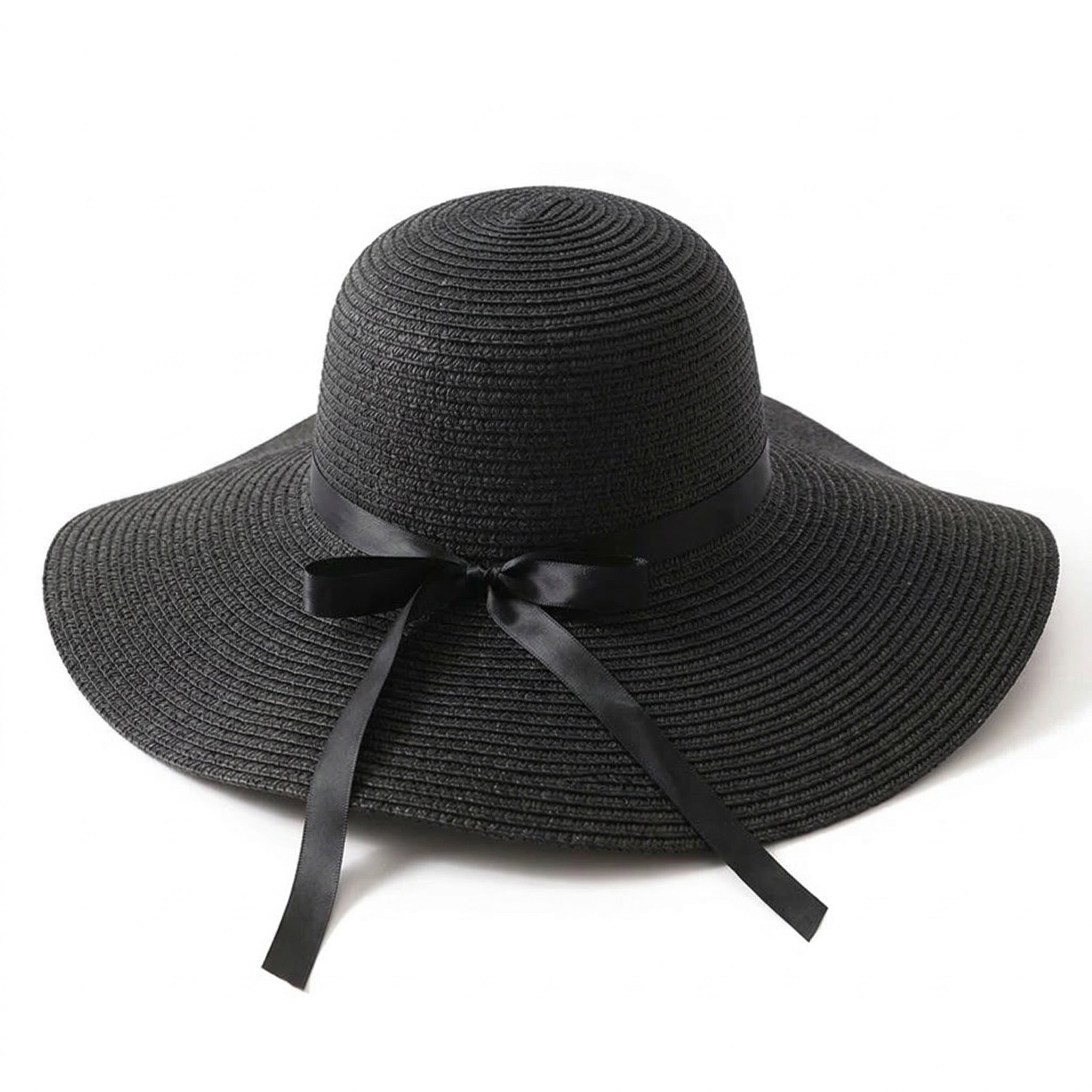 Anna-Kaci Wide Brim Straw Sun Hat with Bow Ribbon Beach Hat for Women Summer UV Protection Floppy Hat
