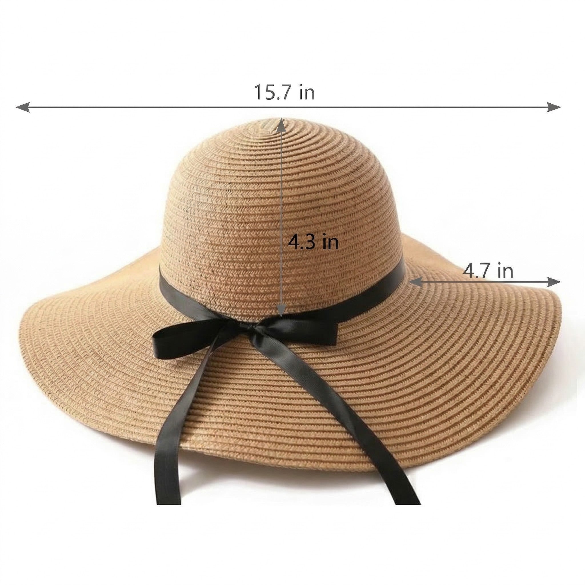 Anna-Kaci Wide Brim Straw Sun Hat with Bow Ribbon Beach Hat for Women Summer UV Protection Floppy Hat