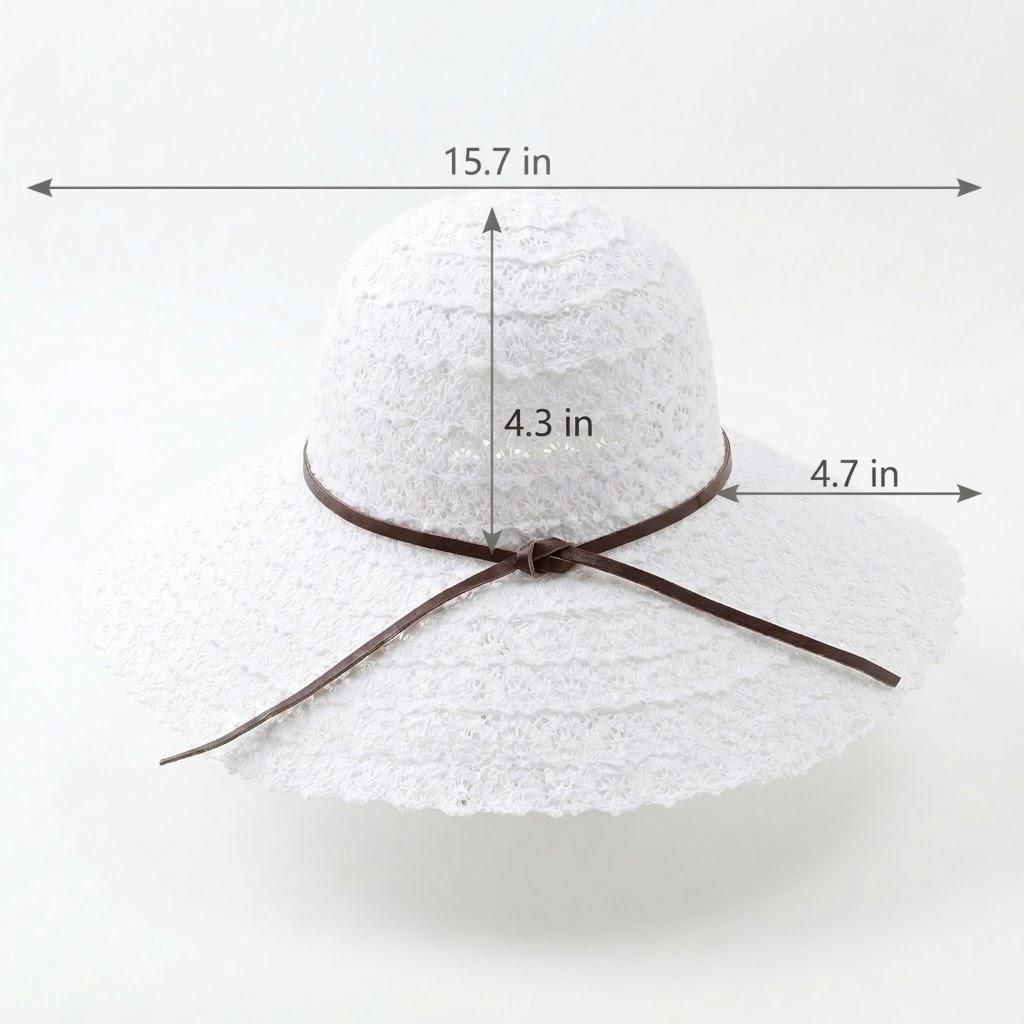 Anna-Kaci Women Wide Brim Crochet Sun Hat Lightweight Breathable Straw Hat with Chin Strap