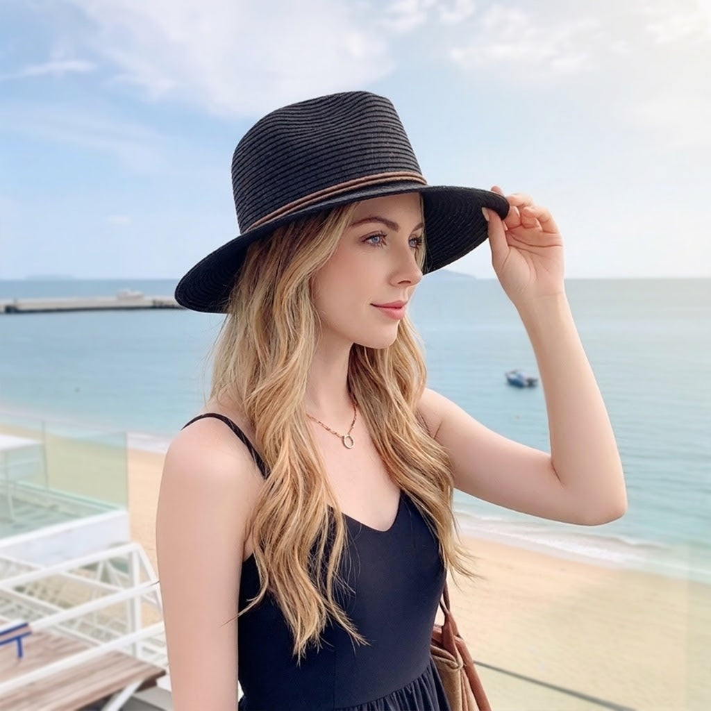 Anna-Kaci Women Wide Brim Straw Sun Hat Lightweight Breathable Summer Beach Hat Packable