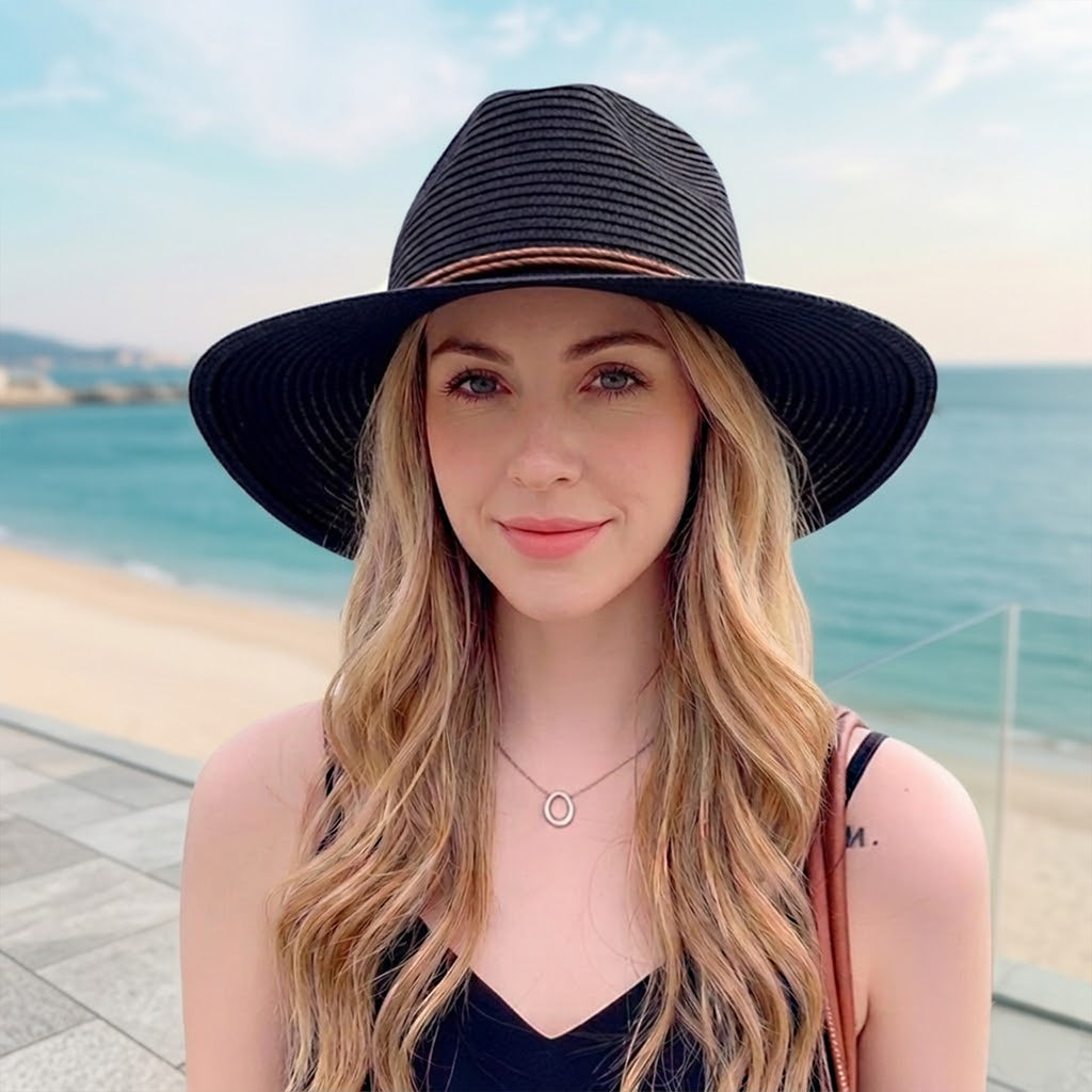 Anna-Kaci Women Wide Brim Straw Sun Hat Lightweight Breathable Summer Beach Hat Packable