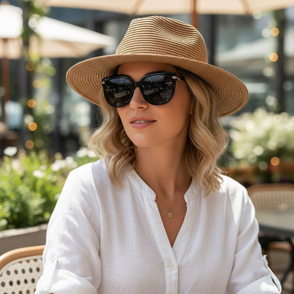 Anna-Kaci Women Wide Brim Straw Sun Hat Lightweight Breathable Summer Beach Hat Packable