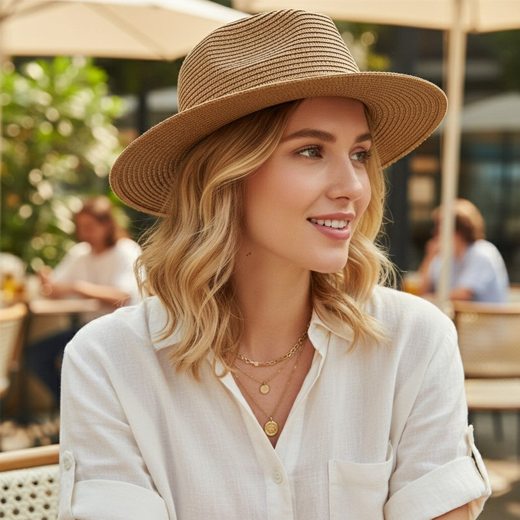 Anna-Kaci Women Wide Brim Straw Sun Hat Lightweight Breathable Summer Beach Hat Packable