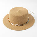 Anna-Kaci Women Straw Boater Hat Wide Brim Summer Sun Hat with Beaded Band Lightweight