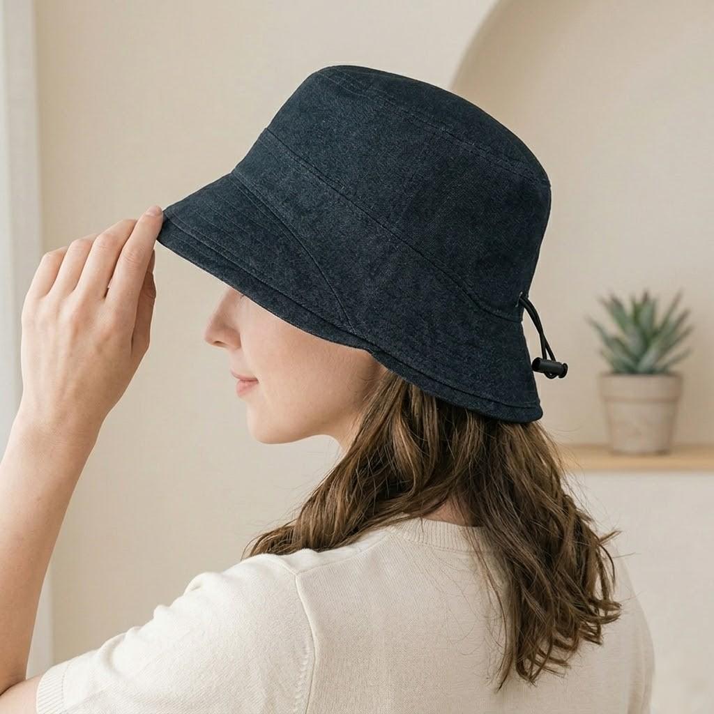 Anna-Kaci Women Cotton Bucket Hat Lightweight Sun Hat with Adjustable Drawstring Wide Brim