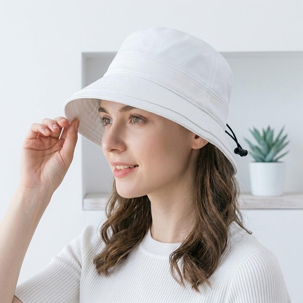 Anna-Kaci Women Cotton Bucket Hat Lightweight Sun Hat with Adjustable Drawstring Wide Brim