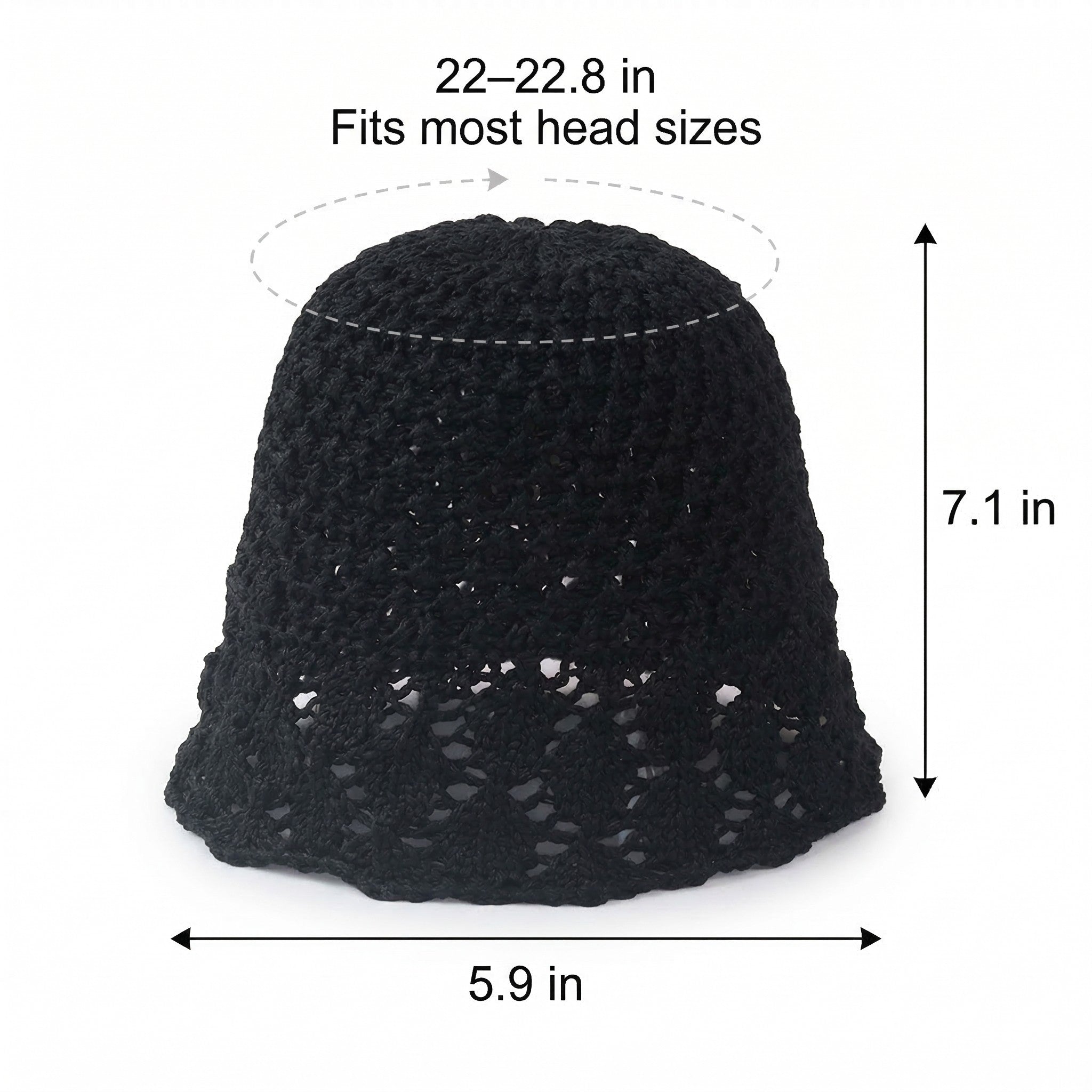 Anna-Kaci Women Crochet Bucket Hat Lightweight Breathable Summer Sun Hat Wide Brim Beach Hat
