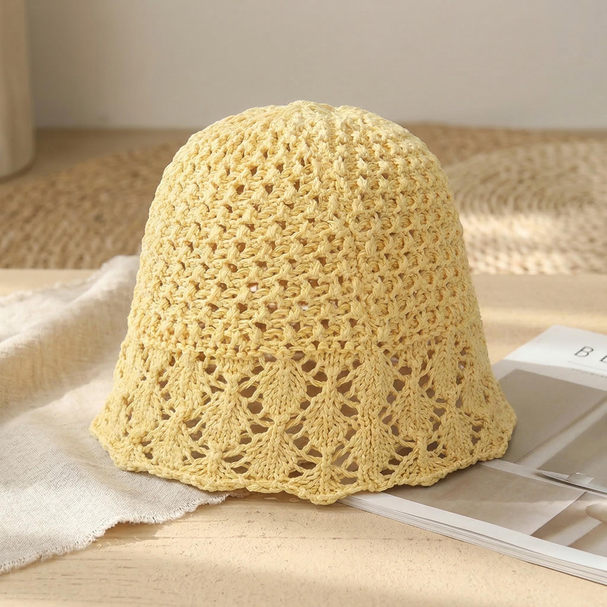 Anna-Kaci Women Crochet Bucket Hat Lightweight Breathable Summer Sun Hat Wide Brim Beach Hat