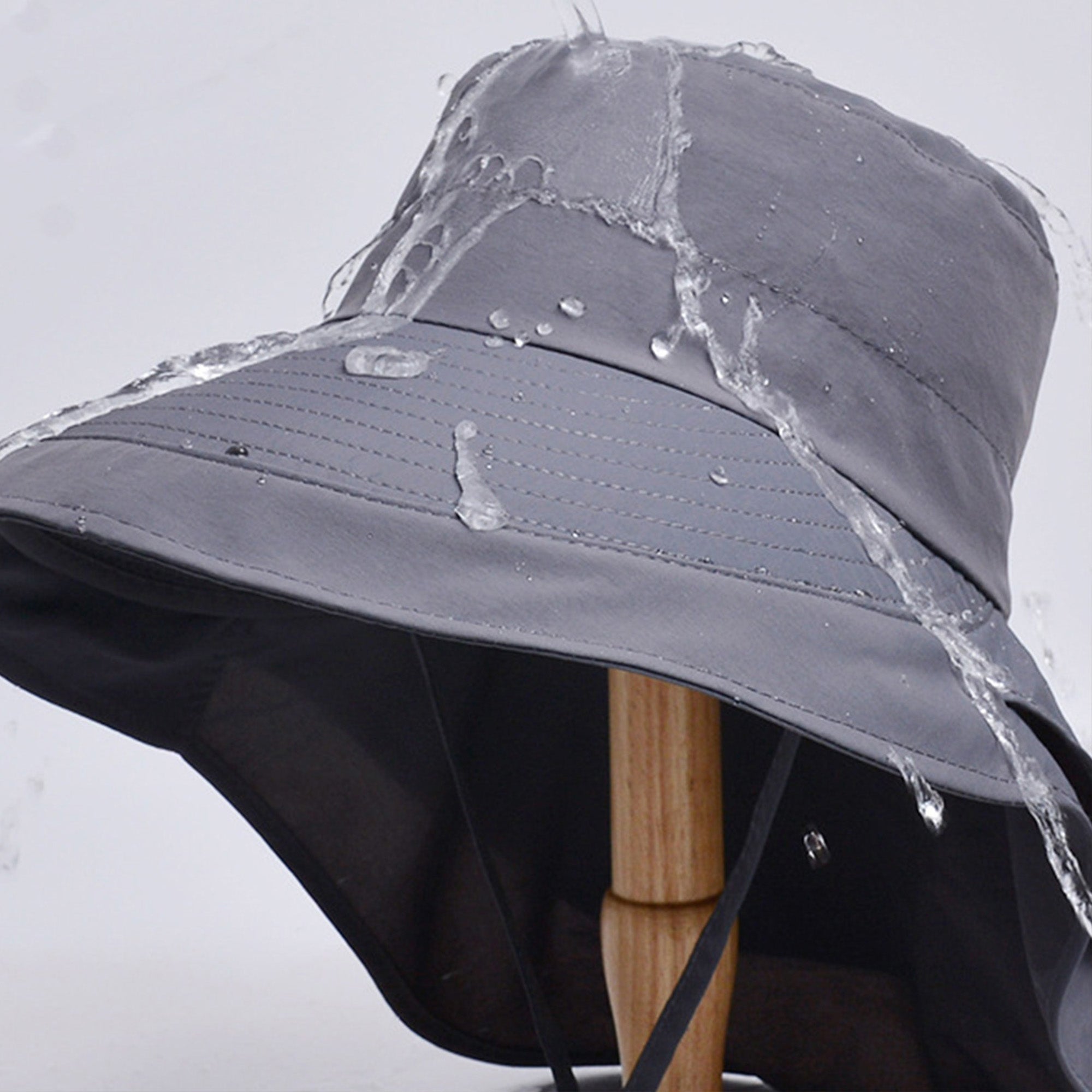 Anna-Kaci Wide Brim Sun Hat with Neck Flap Ponytail Opening Water Resistant Outdoor Hat for Women