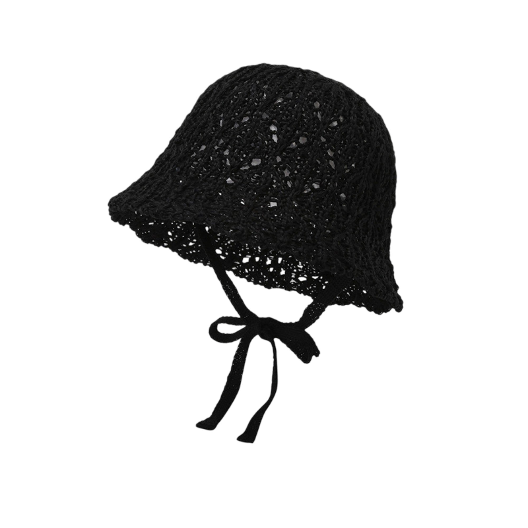 Anna-Kaci Women's Crochet Bucket Sun Hat Wide Brim Knit Beach Hat Adjustable Chin Tie Summer Hat