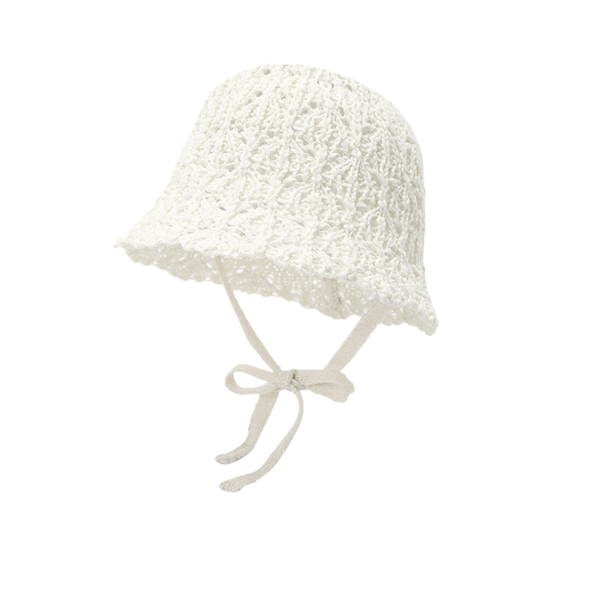 Anna-Kaci Women's Crochet Bucket Sun Hat Wide Brim Knit Beach Hat Adjustable Chin Tie Summer Hat