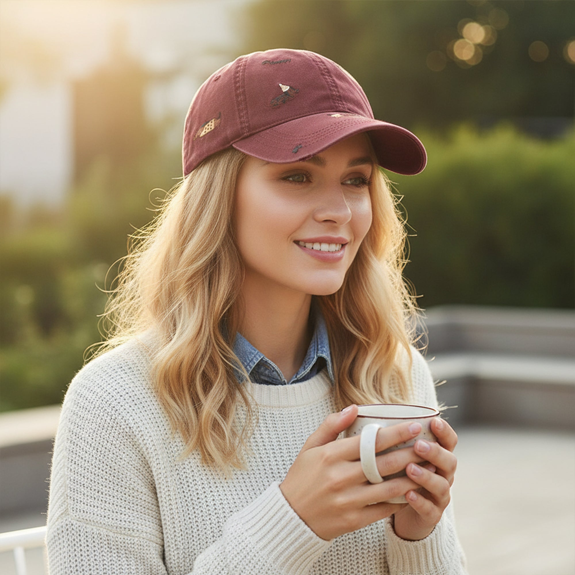 Anna-Kaci Women's Cotton Baseball Cap Embroidered Dog Pattern Adjustable Strap Breathable Casual Hat