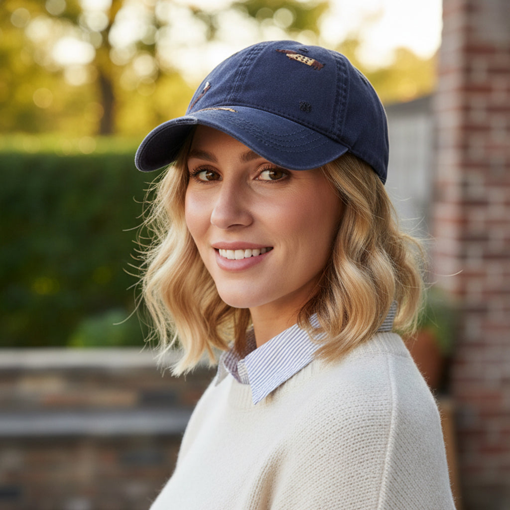 Anna-Kaci Women's Cotton Baseball Cap Embroidered Dog Pattern Adjustable Strap Breathable Casual Hat