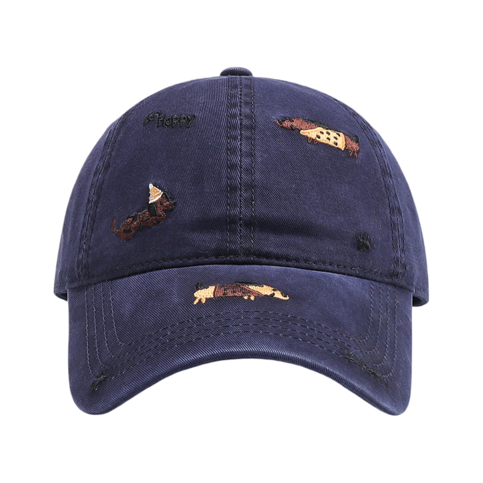 Anna-Kaci Women's Cotton Baseball Cap Embroidered Dog Pattern Adjustable Strap Breathable Casual Hat