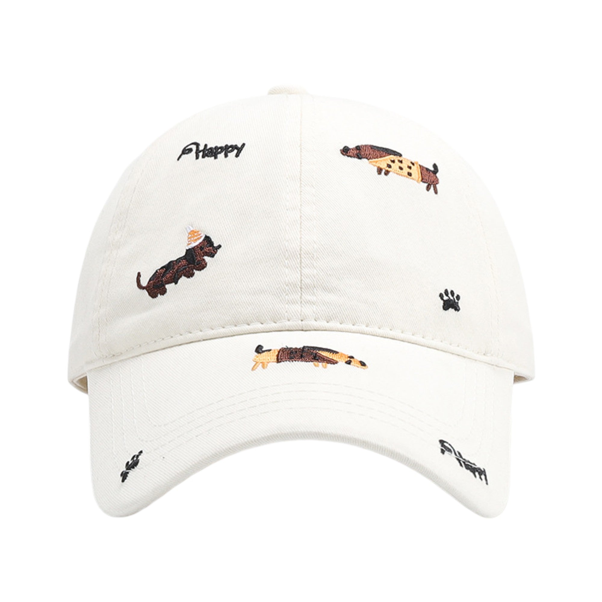 Anna-Kaci Women's Cotton Baseball Cap Embroidered Dog Pattern Adjustable Strap Breathable Casual Hat