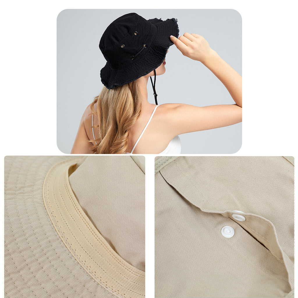 Anna-Kaci Wide Brim Bucket Hat Adjustable Chin Strap Sun Hat Foldable Packable Outdoor Hat