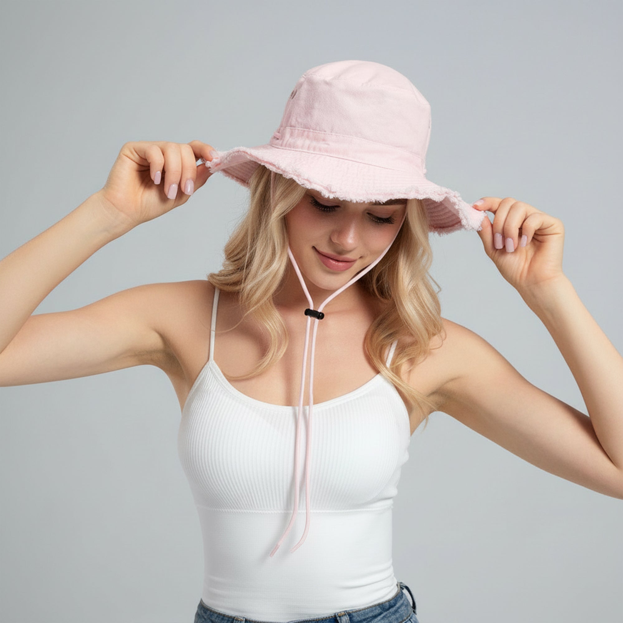 Anna-Kaci Wide Brim Bucket Hat Adjustable Chin Strap Sun Hat Foldable Packable Outdoor Hat