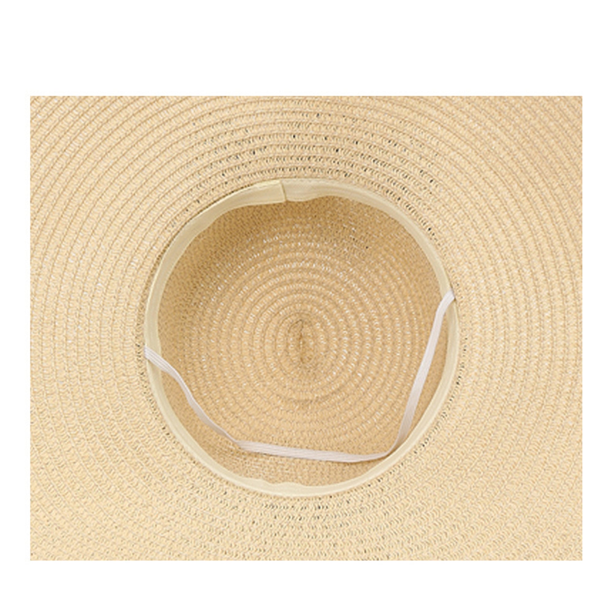 Anna-Kaci Wide Brim Straw Sun Hat Lace Trim Bow Adjustable Chin Strap Breathable Packable Summer Beach Hat