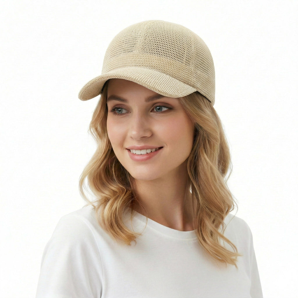 Anna-Kaci Women Straw Baseball Cap Lightweight Breathable Sun Hat Casual Summer Visor Hat
