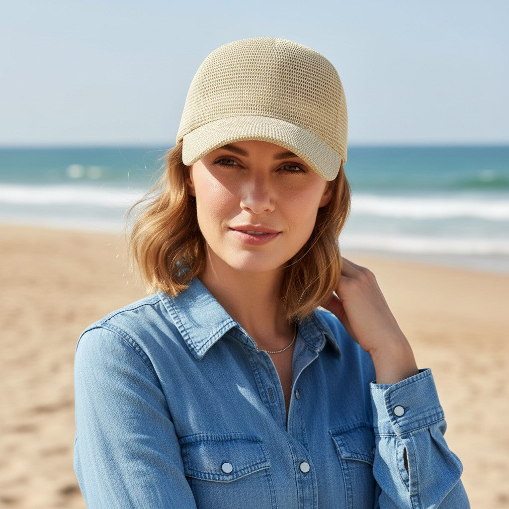 Anna-Kaci Women Straw Baseball Cap Lightweight Breathable Sun Hat Casual Summer Visor Hat
