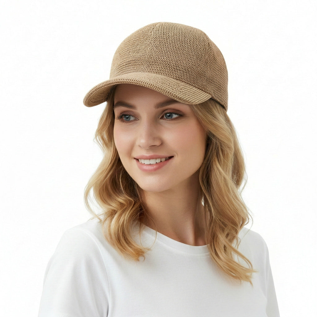 Anna-Kaci Women Straw Baseball Cap Lightweight Breathable Sun Hat Casual Summer Visor Hat