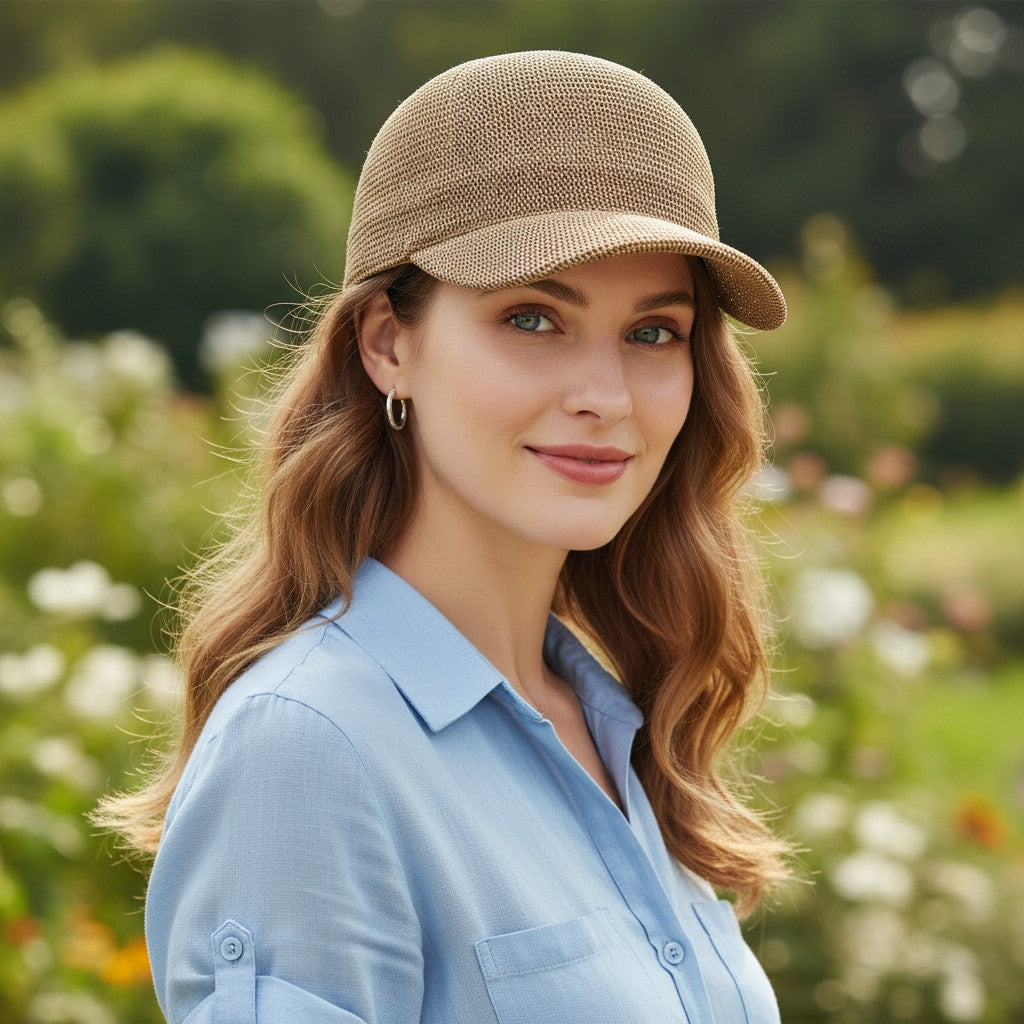 Anna-Kaci Women Straw Baseball Cap Lightweight Breathable Sun Hat Casual Summer Visor Hat